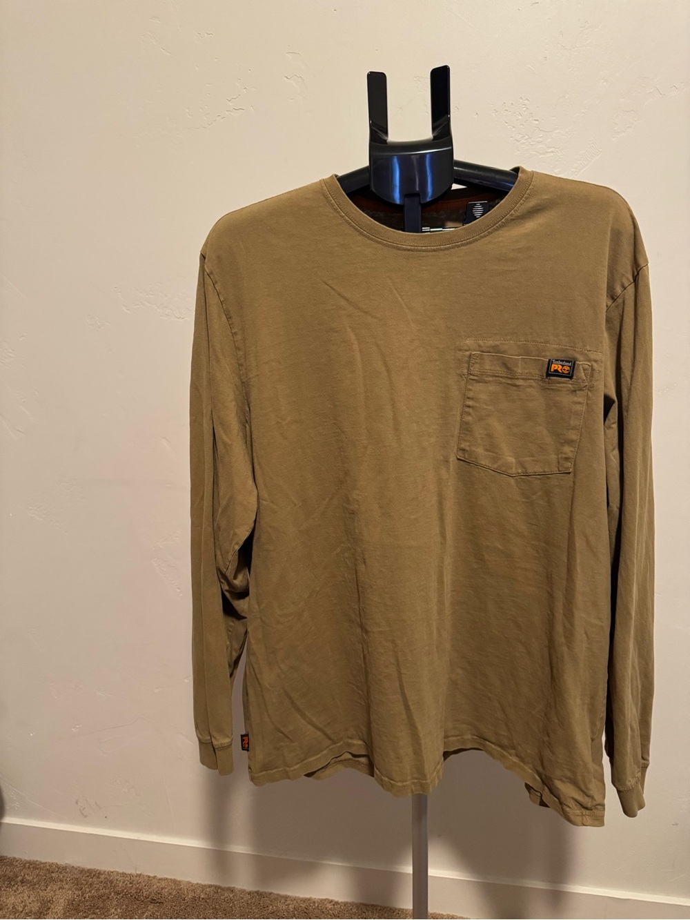 Timberland Olive/Brown Long-Sleeve Pocket Tee